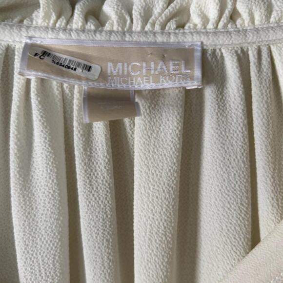 Cream Ruffle Tie Blouse - Flowy Long Sleeve, Lightweight, Elegant Boho Style - Picture 7 of 7